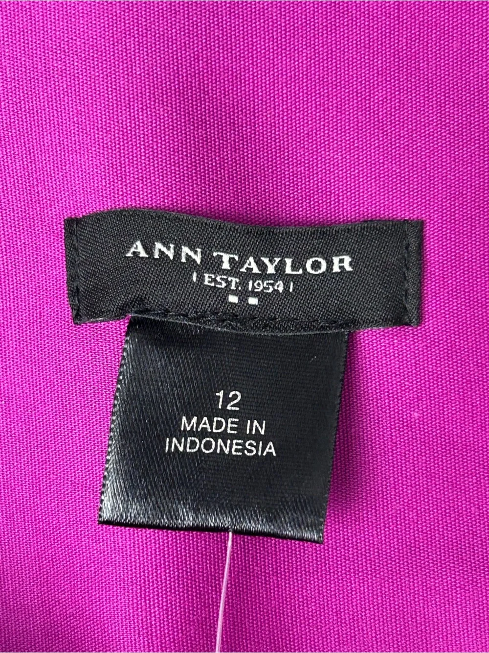 Ann Taylor Bright Fuchsia Mini Pencil Skirt Lined Zipper Closure Size 12